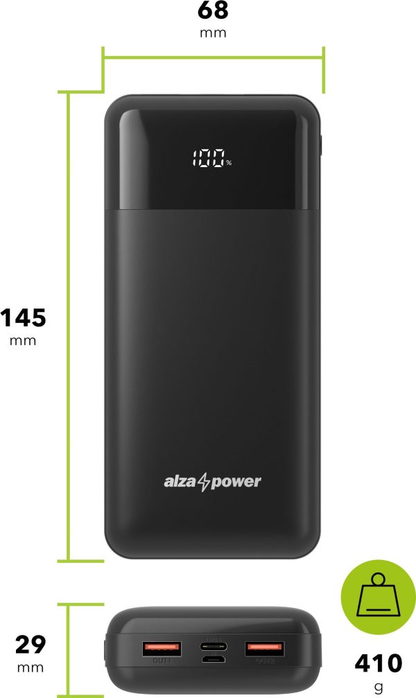 AlzaPower Parade 20000mAh Power Delivery (22,5W) černá - Image 3